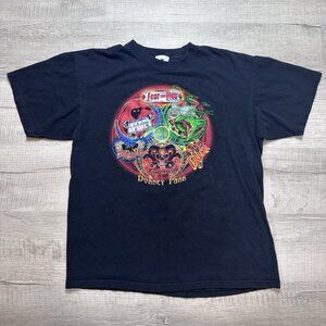 Vintage Fear the Five Dorney Park Black T-Shirt Large Amusement Park Graphic Tee
